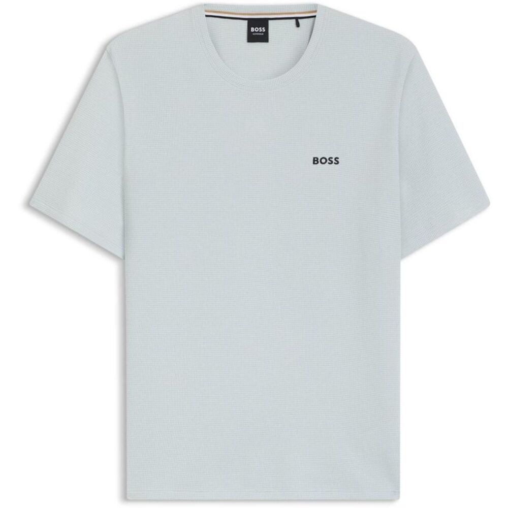 Boss Mens Waffle Knit Pajama Top / Light Blue